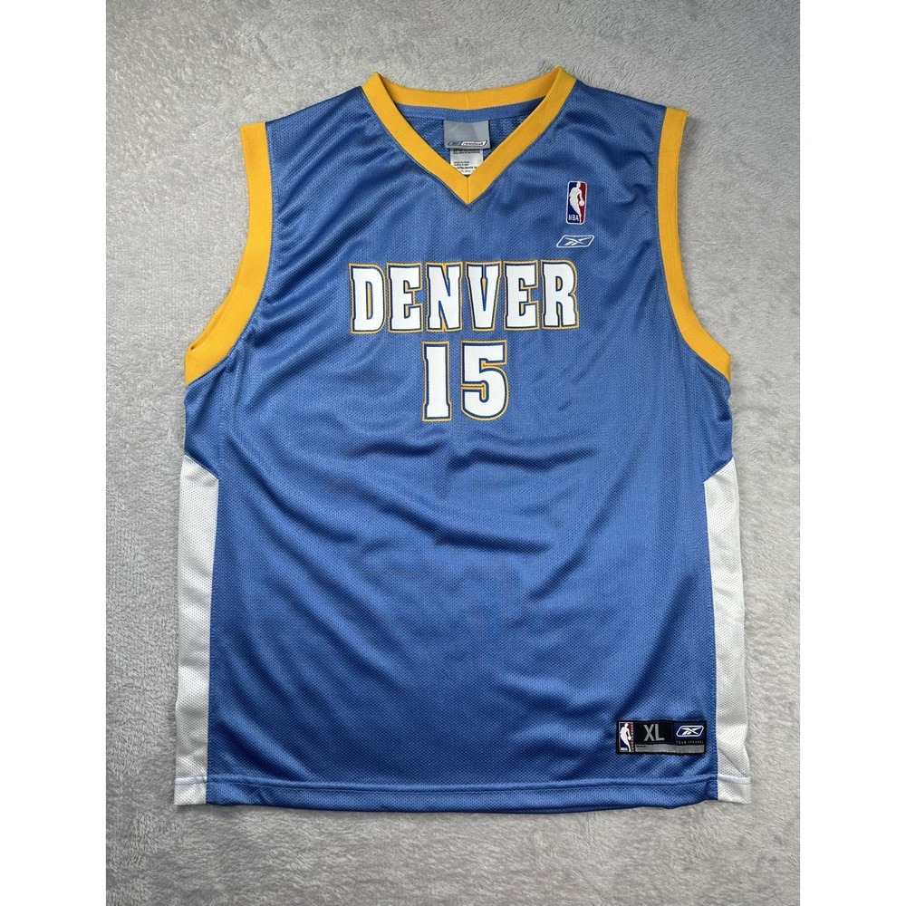 Vintage Denver Nuggets Jersey Kids XL Blue Carmelo Anthony 15 NBA Basketball Y2K